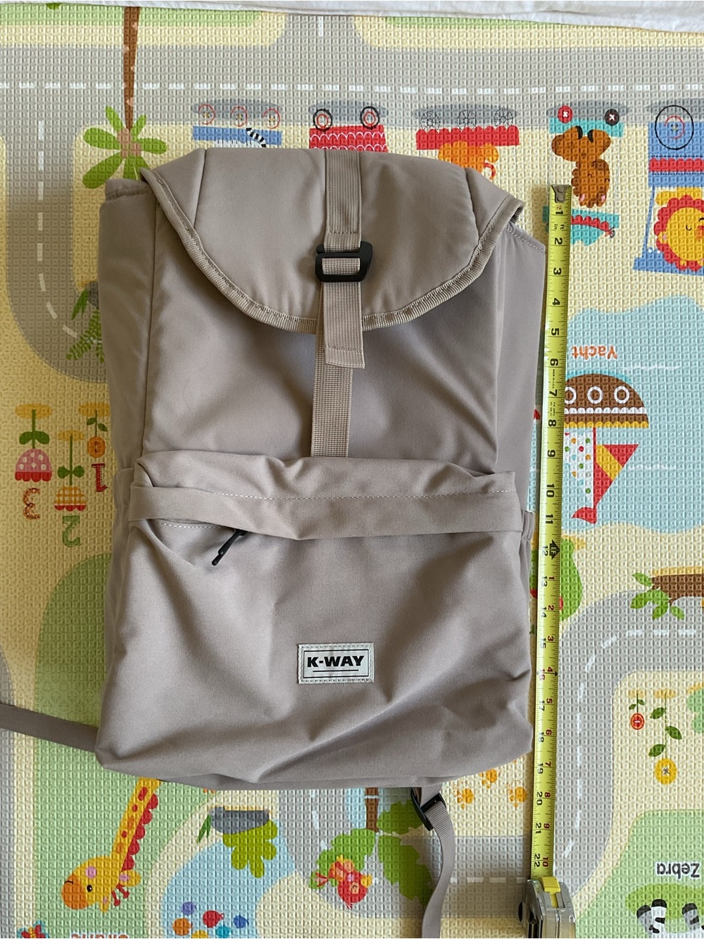 K-Way Beige  Backpack with Front Zip Pocket easily unisex